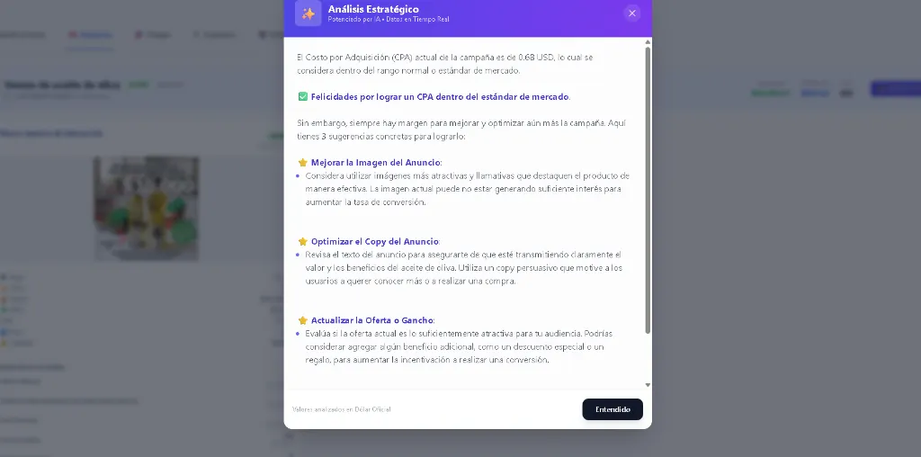 Análisis y optimización de anuncios