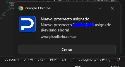 Notificaciones push integradas
